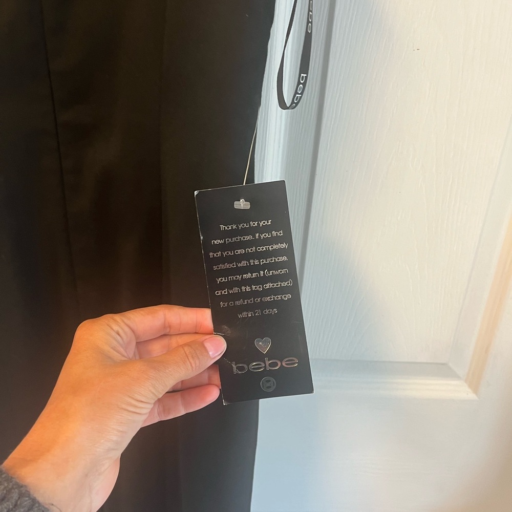 bebe Little Black Dress with Geogmetric Neckline NWT Size 2 - Picture 4 of 5